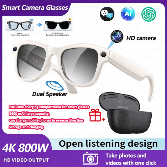 AI Smarta Glasögon med Kamera, Video & Röstöversättning