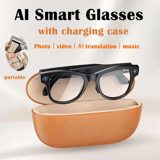 2026 New Smart Glasses with Camera Video Recording AI Photo Recognition Bluetooth Call Voice Translation Sunglasses Men Women