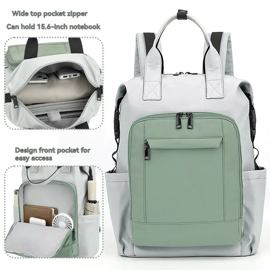 Ladies' laptop backpack, 15.6-inch waterproof laptop backpack wallet lunch bag, university backpack for school, business, teache