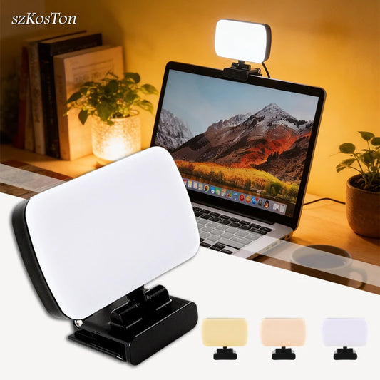 2026 Video Conference 6500K Portable LED Video Light Laptop Computer Webcam Light Zoom Call Lighting Clip for Live Streaming