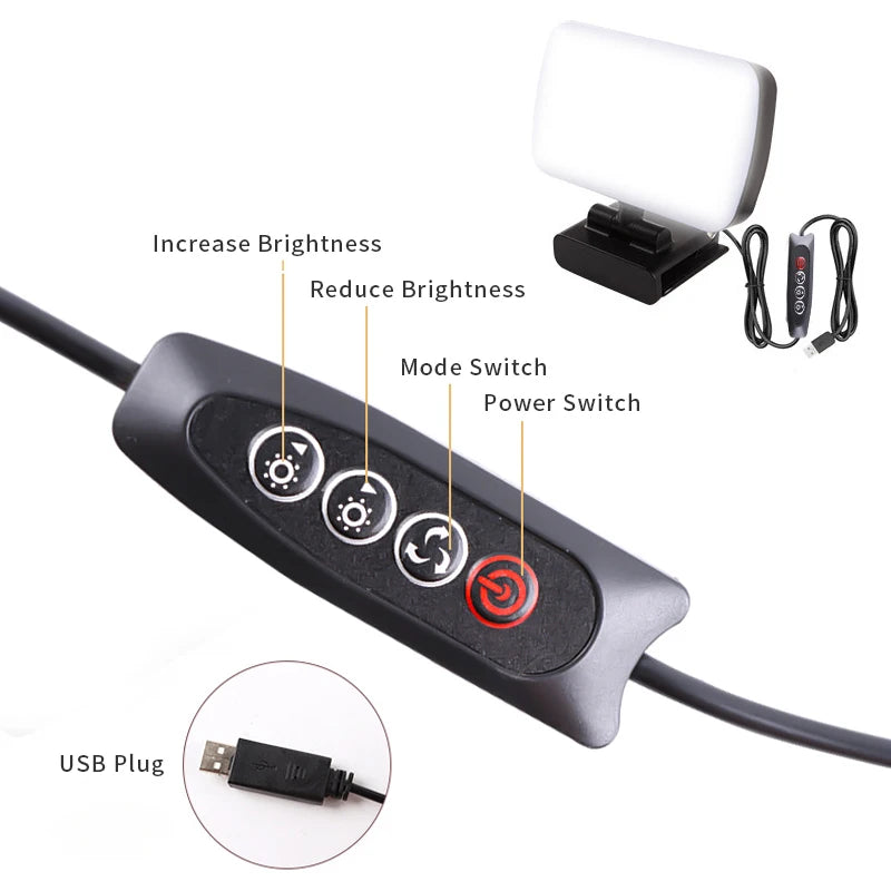 LED Videolampa för Zoom, Streaming & Videomöten – 6500K