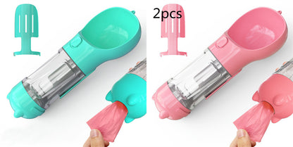 3-in-1 Pet Water Bottle – Bowl, Water Bottle &amp; Bag Holder for Travel and Outdoor Use