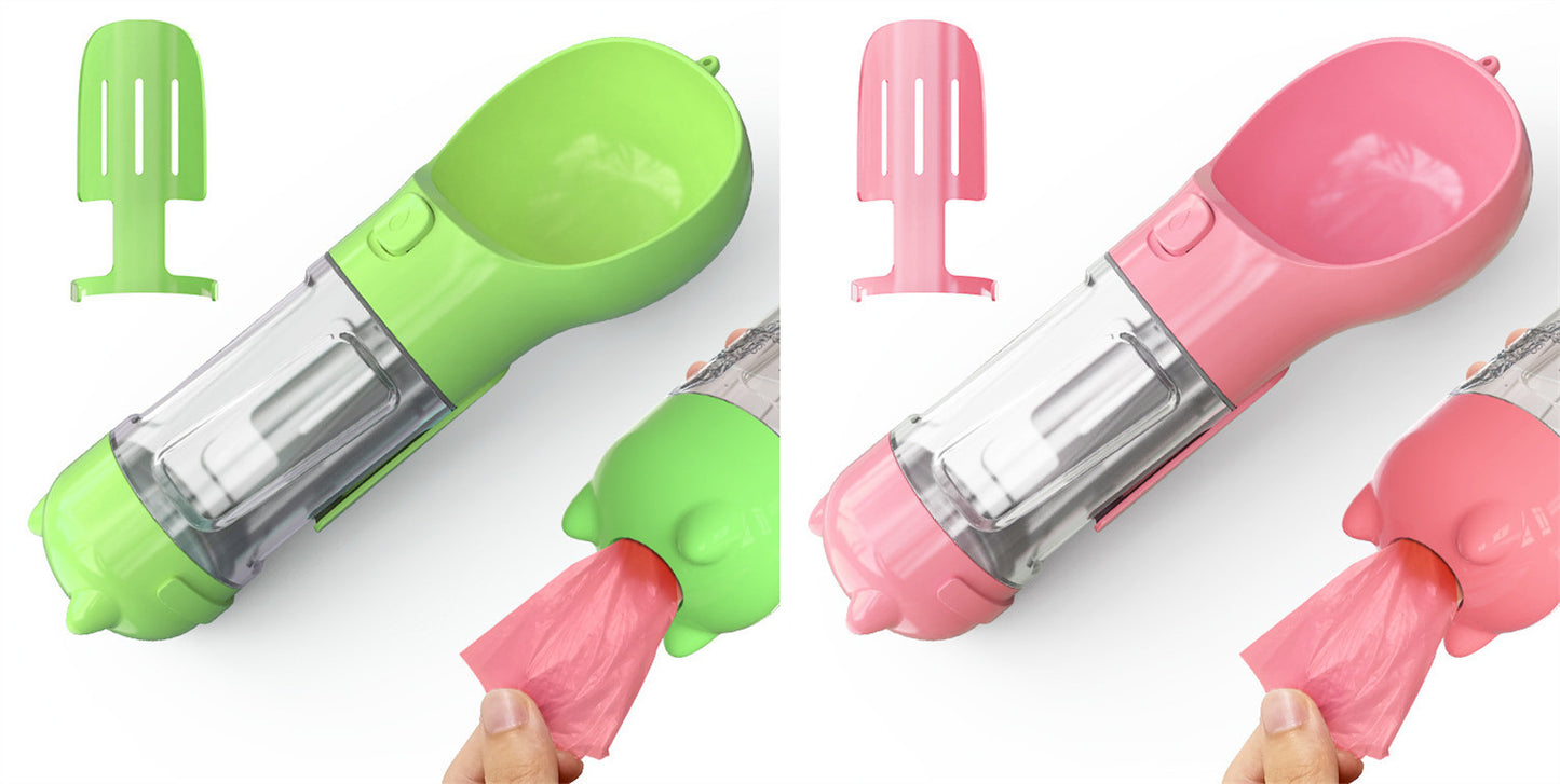 3-in-1 Pet Water Bottle – Bowl, Water Bottle &amp; Bag Holder for Travel and Outdoor Use
