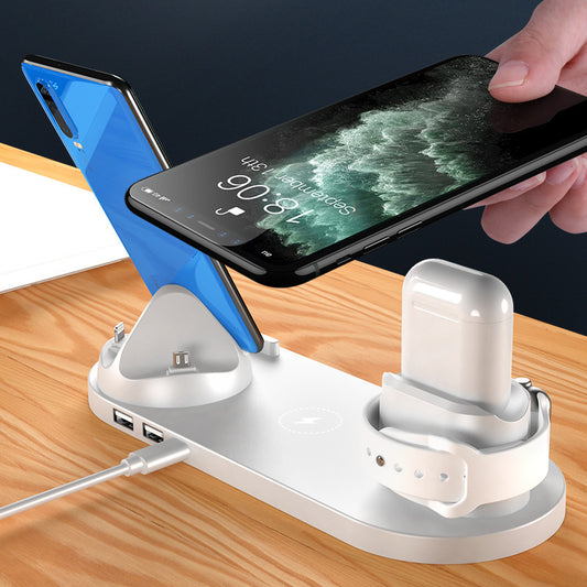 6-i-1 Trådlös Laddare – Snabbladdning för iPhone & Apple Klocka