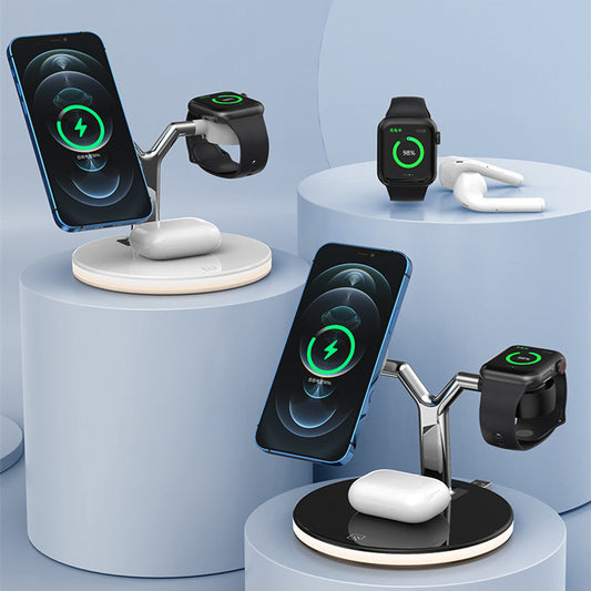 3-in-1 Magnetic Fast Charger – Mobile, Watch &amp; Headphones